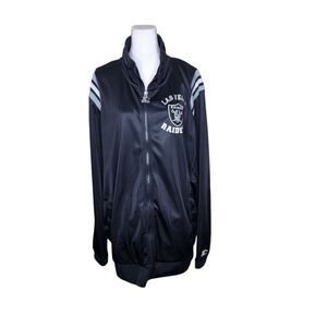 Starter Las Vegas Raiders Zip Up Sports Track Jacket Football Men Size XXL Black